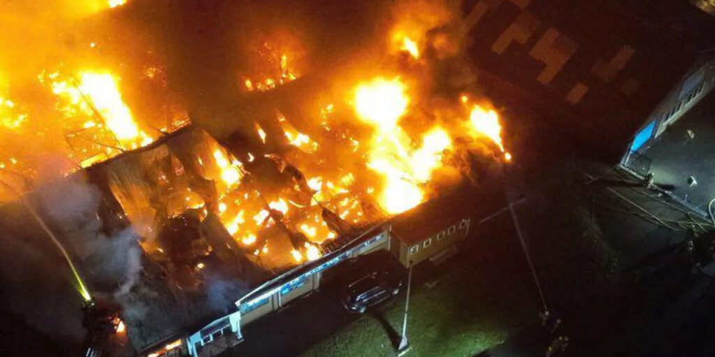 West Midlands Firefighters Battle Major Blaze