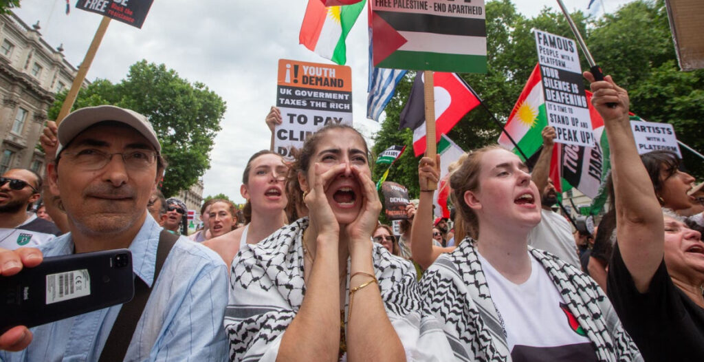 Pro-Palestine Protesters Rally London